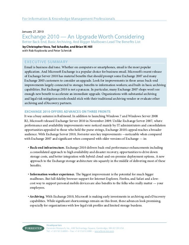 exchange 2010 white paper